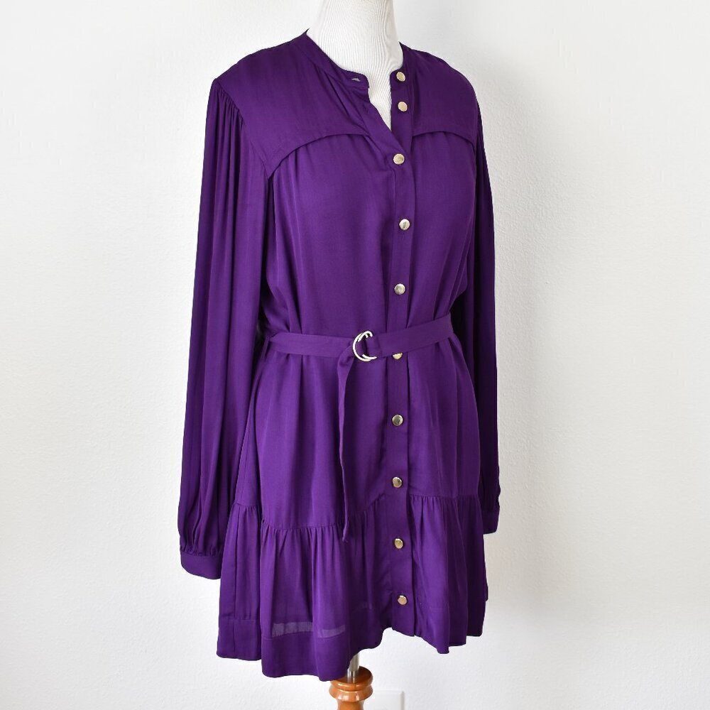 Karina Grimaldi Violet Button Front Dress - L - Picture 4 of 9